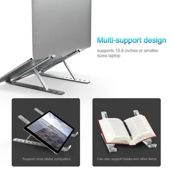 

Aluminum Alloy Adjustable Laptop Stand Folding Portable for Notebook MacBook Computer Bracket Lifting Cooling Holder Non-slip