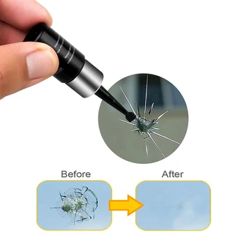 

Car Windshield Repair tool Kit DIY Auto Glass Scratch Crack Restore Tools Window glass Curing Glue Screen resin+blade+strips