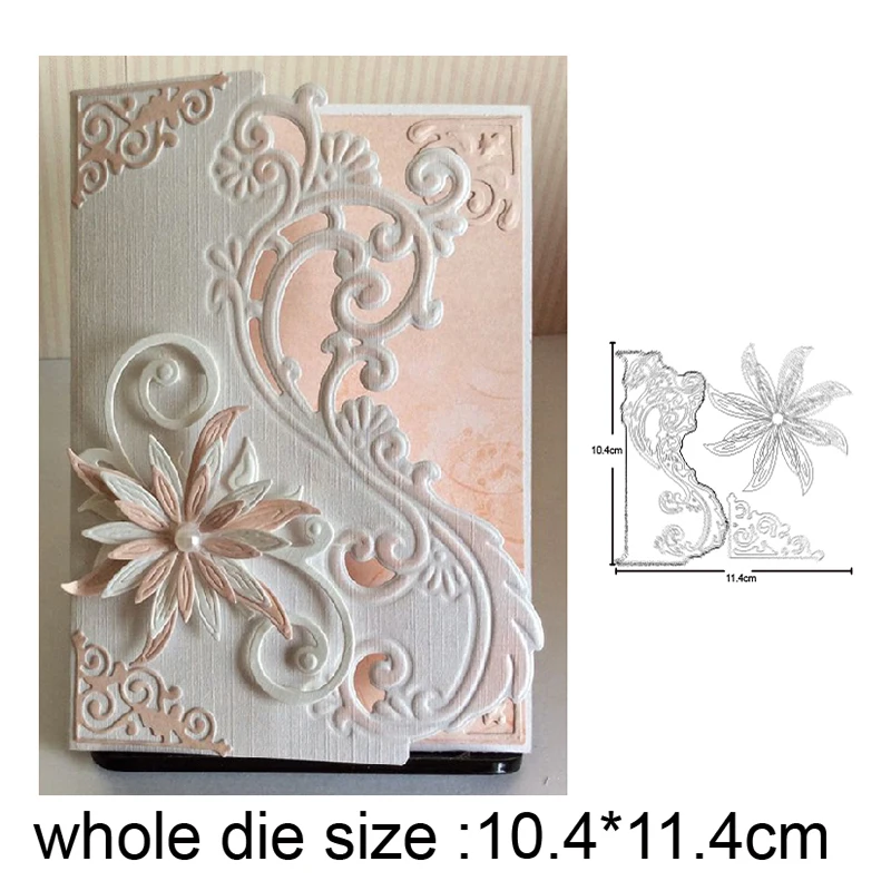 flowers border corner decoration Metal steel frames Cutting Dies DIY Scrapbook Cards Embossing Paper | Дом и сад