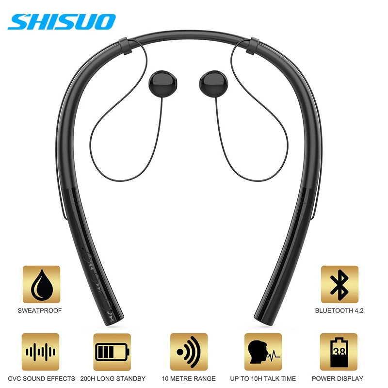 SHISUO, Bluetooth 5,0, наушники, беспроводная гарнитура, бас, спортивные, устойчивое, наушники, Hansfree, стерео, с микрофоном, для телефона Xiaomi huawei