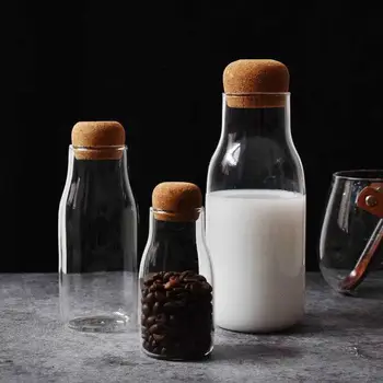 

Storage Tank Coffee Bean 150ml 300ml 600ml with Cork Spice Jar Flower Tea Candy Storage Box Dried Fruit Spice Storage Bottle