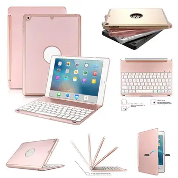 

High Quality Aluminum Bluetooth Keyboard Folio Cover Case for iPad Air 2 iPad Pro 9.7 Inch