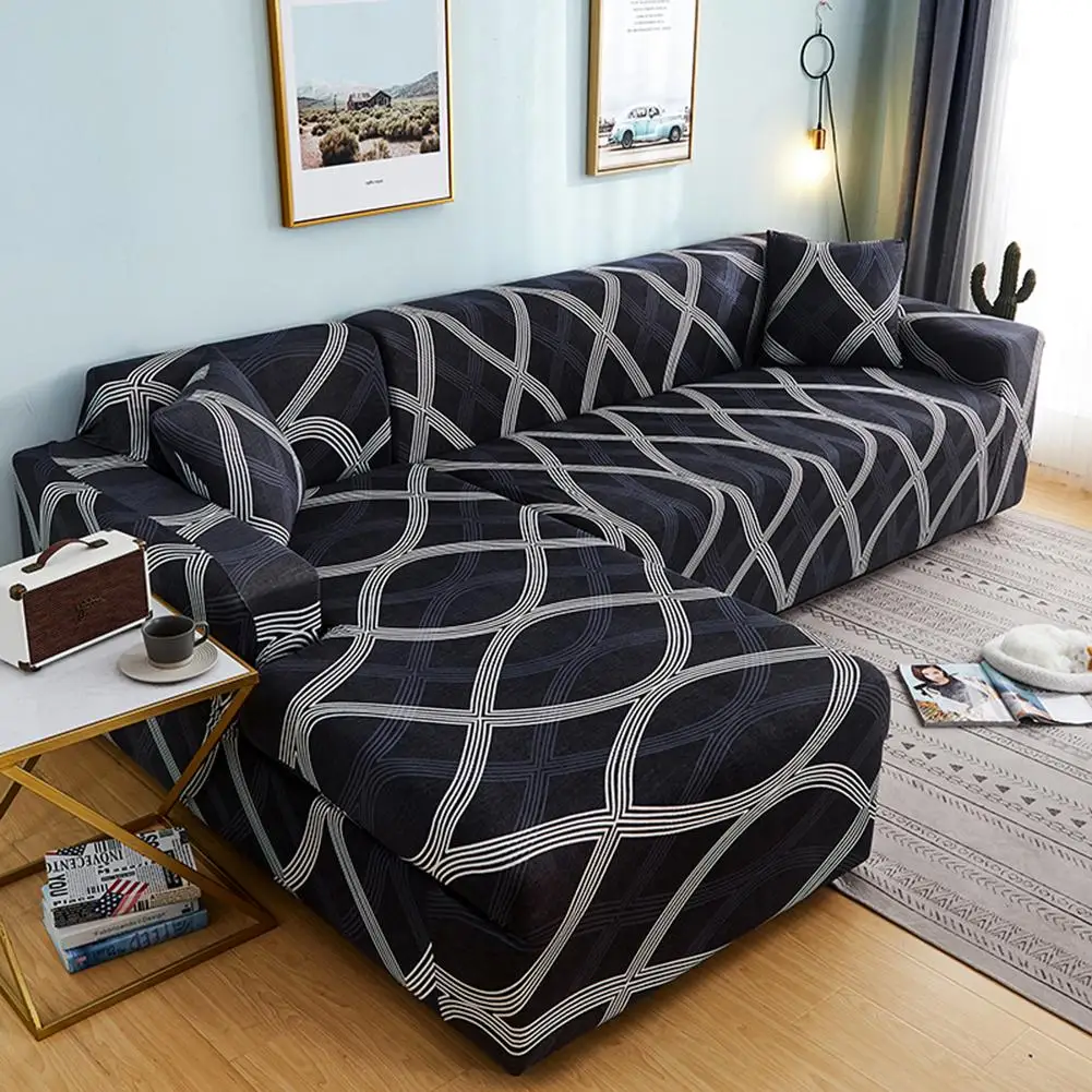 L форма спандекс чехлы для диванов для гостиной растягивающиеся секционные Угловые чехлы для диванов чехлов L форма 2шт Чехлы для диванов