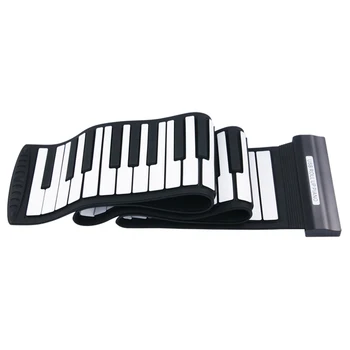 

HOT-Roll Up Piano 88 Keys Karaoke Silicone Flexible Electronic Keyboard No Speaker