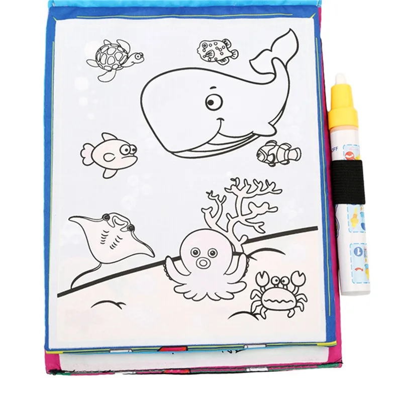 Книжка-раскраска для детей с изображением животных Волшебная водная книга для рисования новая Водная раскраска водная книга для рисования