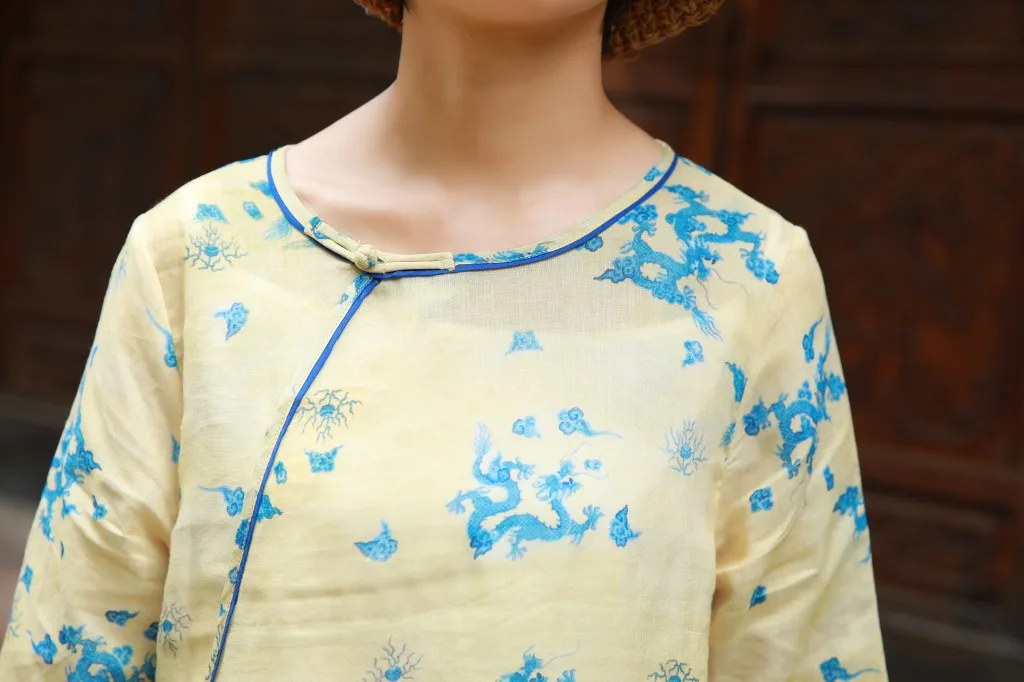 Original Literary Rhinoceros Chinese Style Improved Cheongsam Long Dress