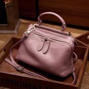 

DORANMI Genuine Leather Boston Handbag Women's Bags 2020 Classic Top-handle Bags Female Shoulder Bag Messenger Bolsos Mujer B537