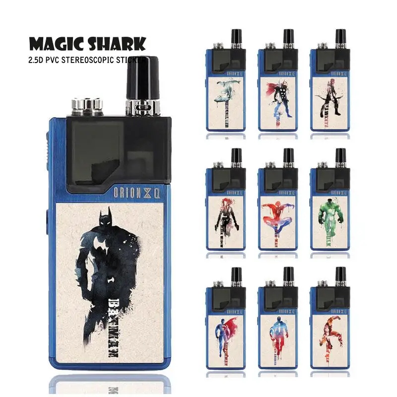 

Magic Shark Marvel DC Superman Spider Man Batman Iron Man Captain American Case Vape Sticker Film Skin for Lost Vape Orion
