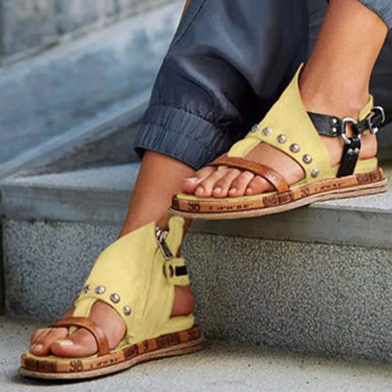 Women's Shoes In Stock! Bohemian Retro Style Flat Shoes Open Toe Shoes Summer Casual Plus Size Shoes 