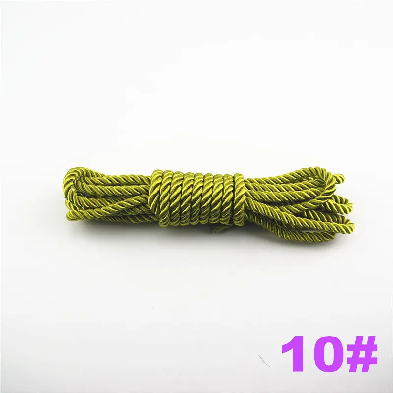 10 DIY Cord Jewelry findings 5 мм сплошной цвет 3 плетеный шнур нить декоративная скрученная атласная полиэфирная нить 10 м/шт. DS220 - Цвет: 10