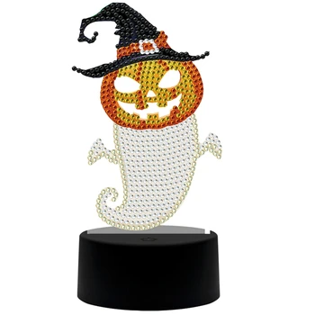 

5D DIY Diamond Painting LED Light Special Pumpkin Ghost Night Lamp Home Christmas Decoration Light