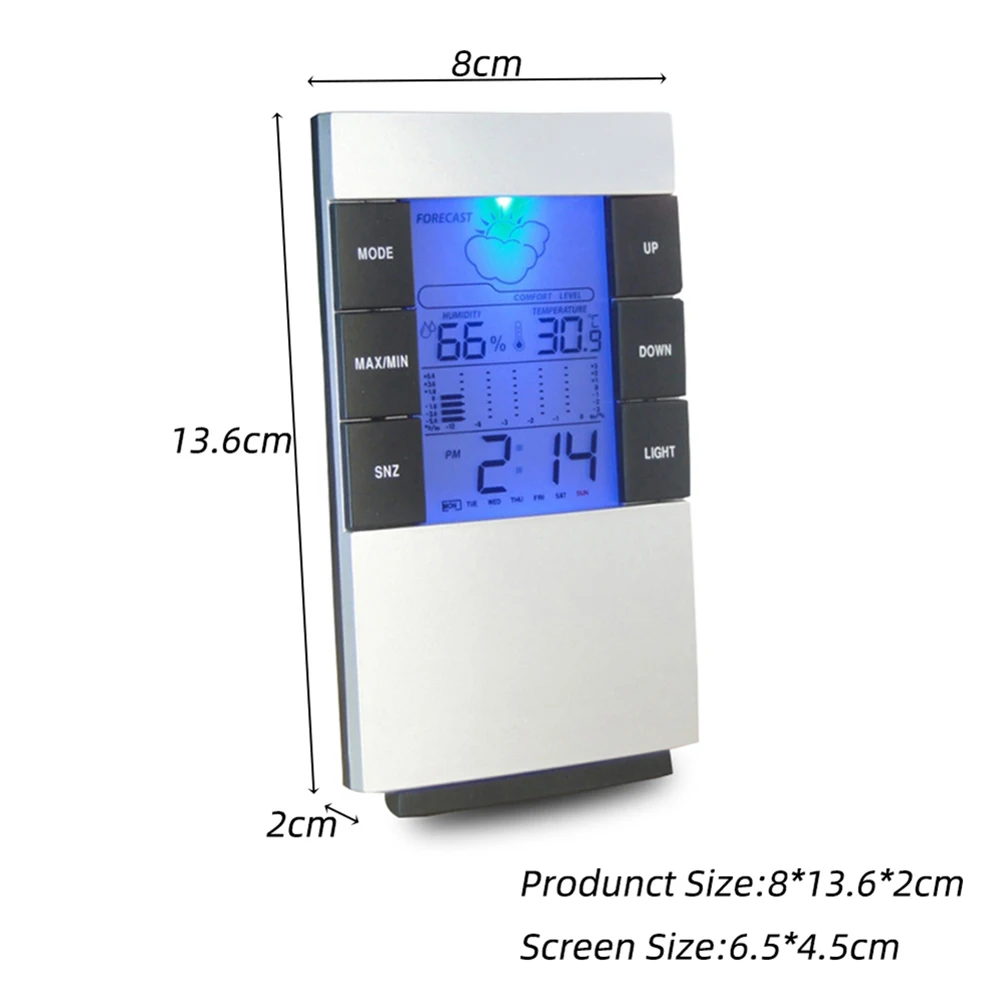2 шт многофункциональная электронная сигнализация часы с гигрометром термометр календарь время погоды цифровые часы с светильник