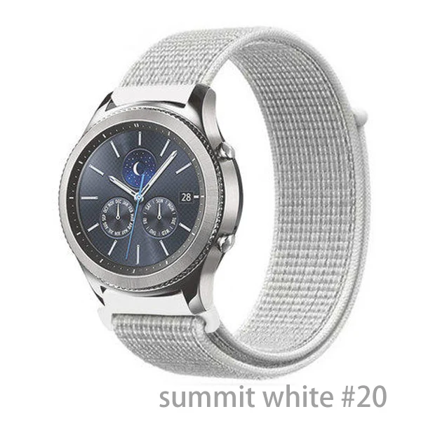 Ремешок 20 мм/22 мм для gear s3 Frontier samsung Galaxy watch Active2 ремешок для huawei Watch GT 2 46 мм 42 мм аксессуары для браслетов correa - Цвет ремешка: summit white 20