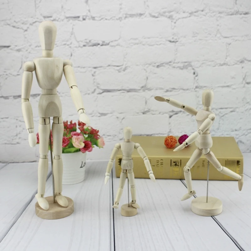 Artist Movable Limbs Body Wooden Toy Figure Model Mannequin Art Sketch Draw  Action Toy Figures DIY Crafts Home Decoration Gift