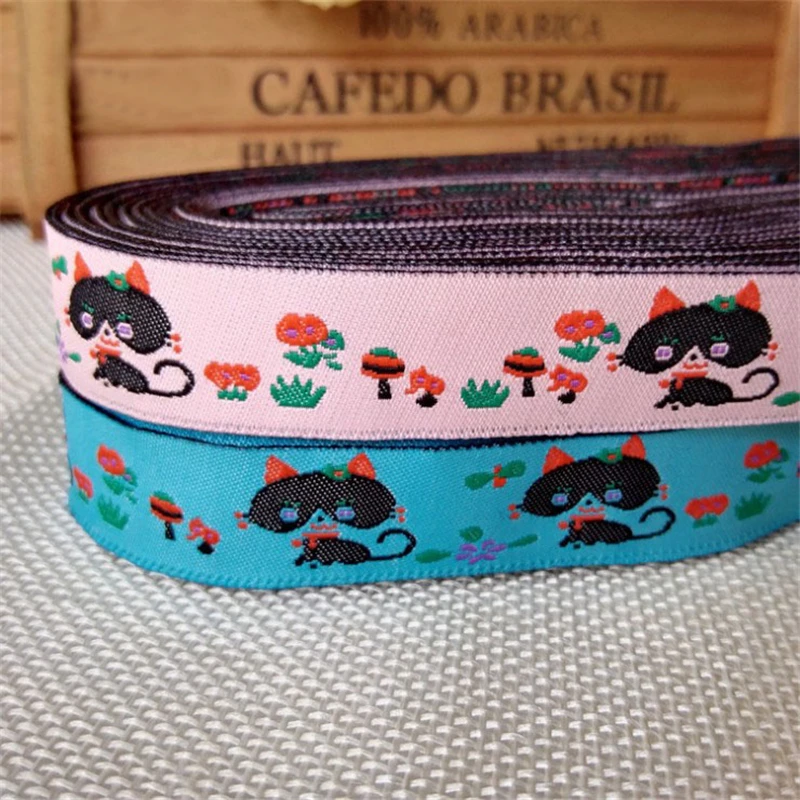 

New 5/8" 16 mm Polyester Ribbon 10 Yards Cartoon Jacquard Ribbon DIY Pet Dog Collar Decorated With Garment Accessories wholesale