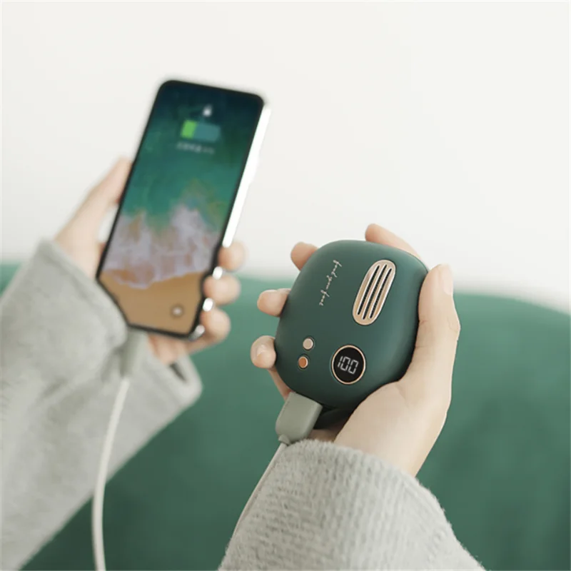 Xiaomi retro hand warmer power bank Digital display temperature 52 ℃ rechargeable