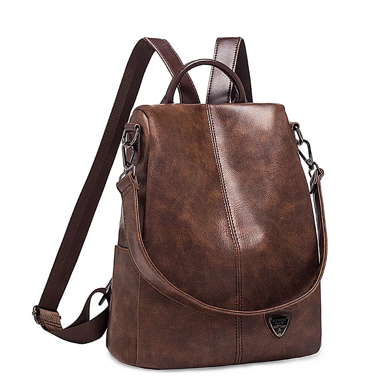 New Fashion Soft Leather Travel Bag Student Large Capacity Bag Anti-theft