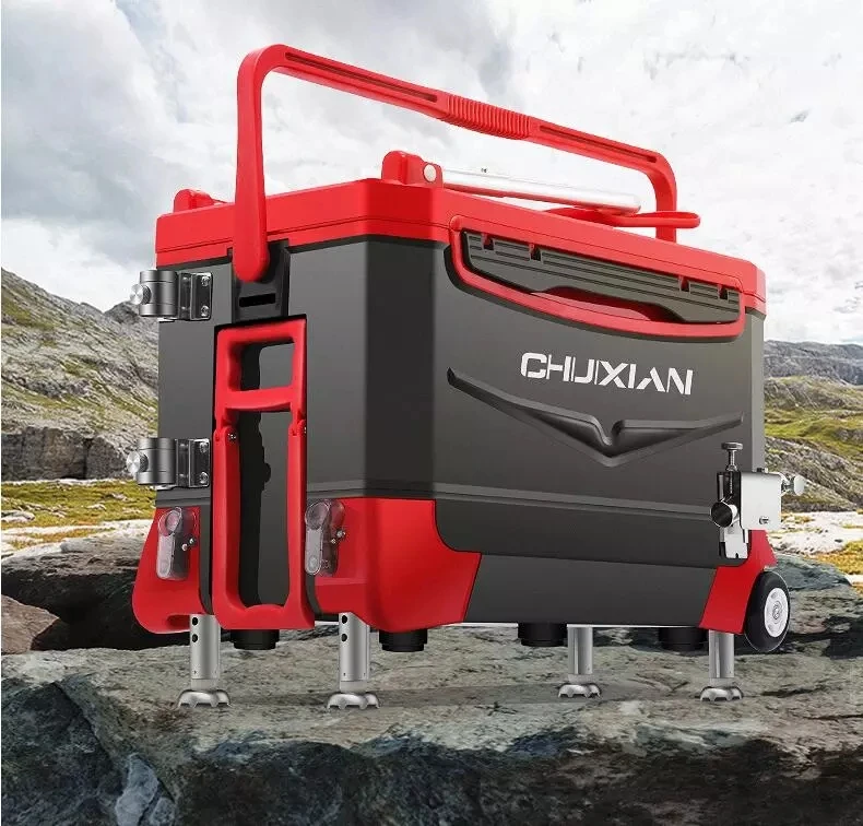 

40L 7.4kg Multifunction Fishing Cooler Tackle Boxes Portable Fishing Life Box Seat Wheel