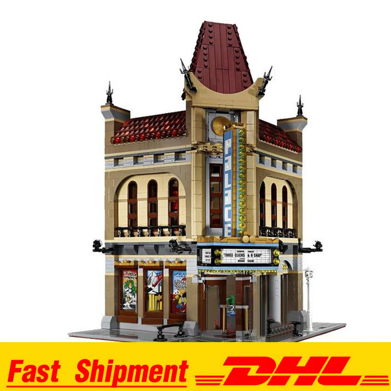 DHL 15006 2354 шт. набор «городская улица» модель дворца кино набор строительных блоков Кирпичи Игрушки 10232 игрушки