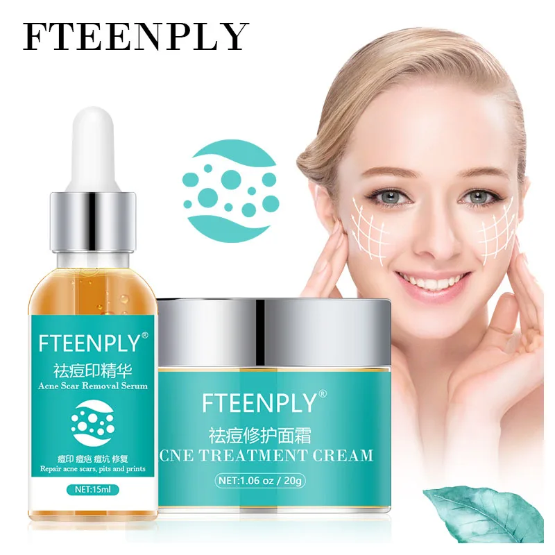 

FTEENPLY Acne Scar Removal Face Serum Acne Treatment Face Cream Fading Acne Marks Reparing Nourishing Refining Pores Skin Care
