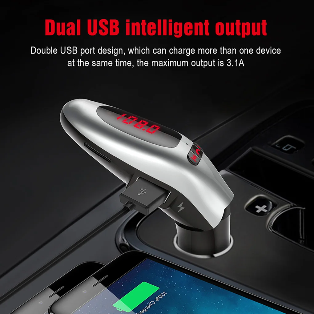 Bluetooth 4,2 автомобильный комплект громкой связи двойной USB быстрое зарядное устройство fm-передатчик модулятор Автомобильный аудио mp3-плеер