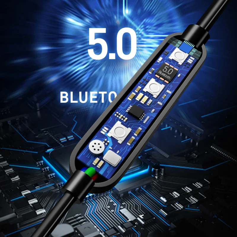 Bluetooth Headphones Neckband Sport Headset Wireless Magnetic Design Noise Reduction Compatible for Huawei Apple FKU66