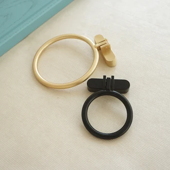 

1.26'' 32mm Zinc alloy Black/Brass Cabinet Handles Knob Big ring / small ring Handle Brass Wardrobe Pulls Furniture Hardware