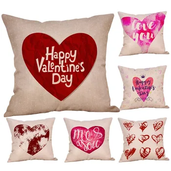 

2020 hot new Happy Valentine's Day Throw Pillow Case Sweet Love Square Cushion Cover Dropshipping discount Promotion Home Selli