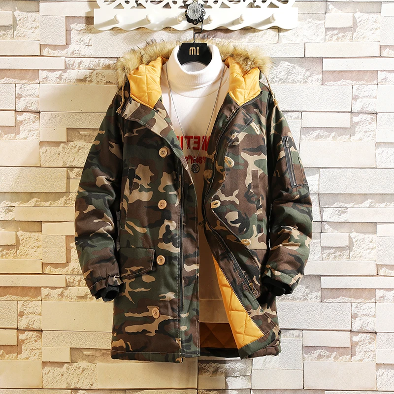 Зимняя мужская куртка,, камуфляжная армейская Толстая теплая куртка, Мужская парка, Мужская модная парка с капюшоном, Мужская M-5XL размера плюс