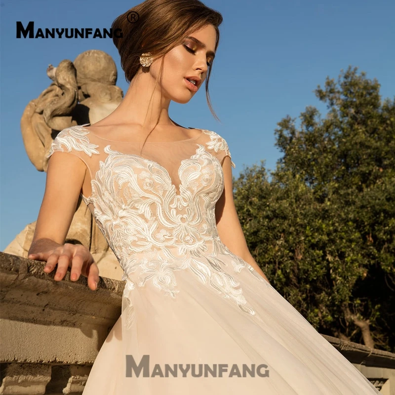 Свадебное платье с короткими цельнокроеными рукавами Vestito Sposa вышивка кружева богемные Роскошные Кристалы для свадебного платья камни пуговицы пикантное свадебное платье