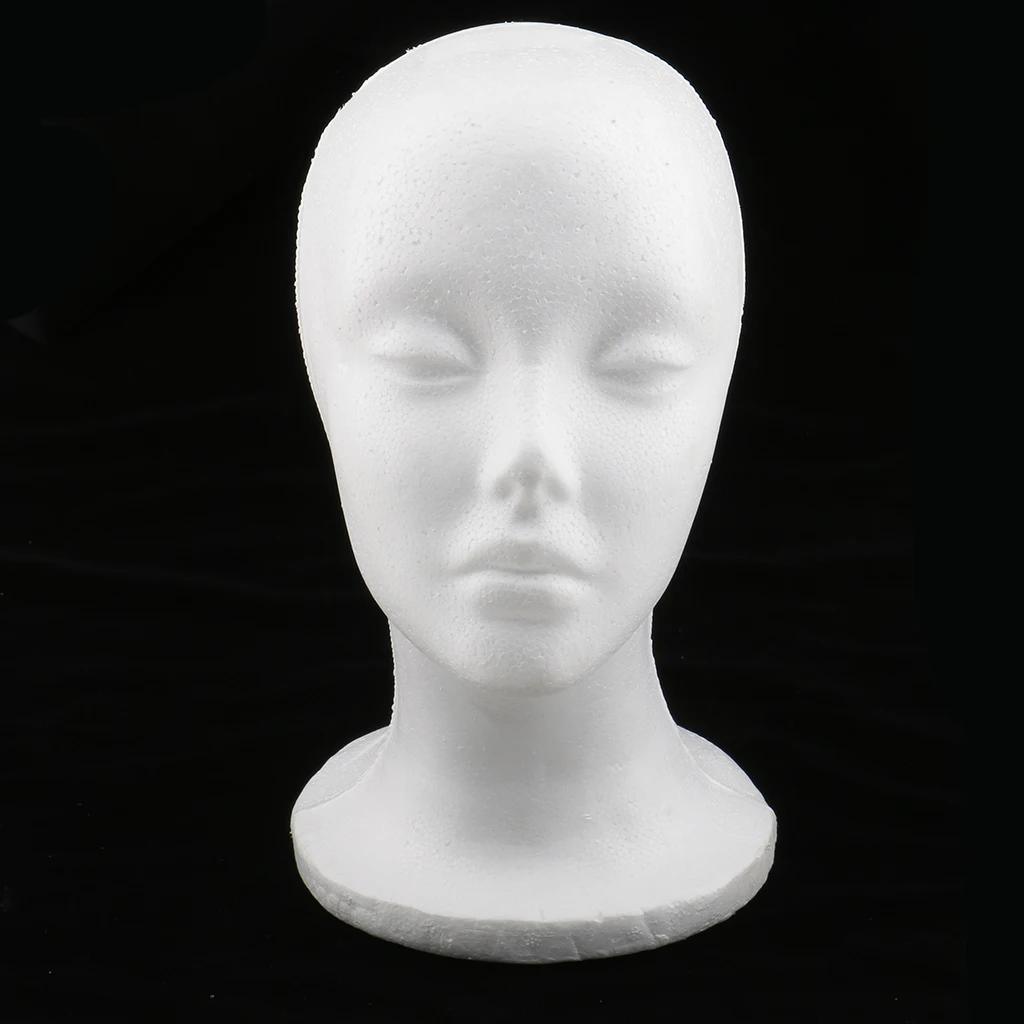 1pcs Wig Stand Styrofoam Foam Mannequin Female Head Model Dummy Wig Glasses Cap Hat Display Stand Wig Head Stand Pretty