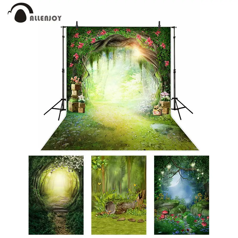 Allenjoy весенний фон Страна Чудес Луна вечевечерние цветы лес гриб для фотосъемки