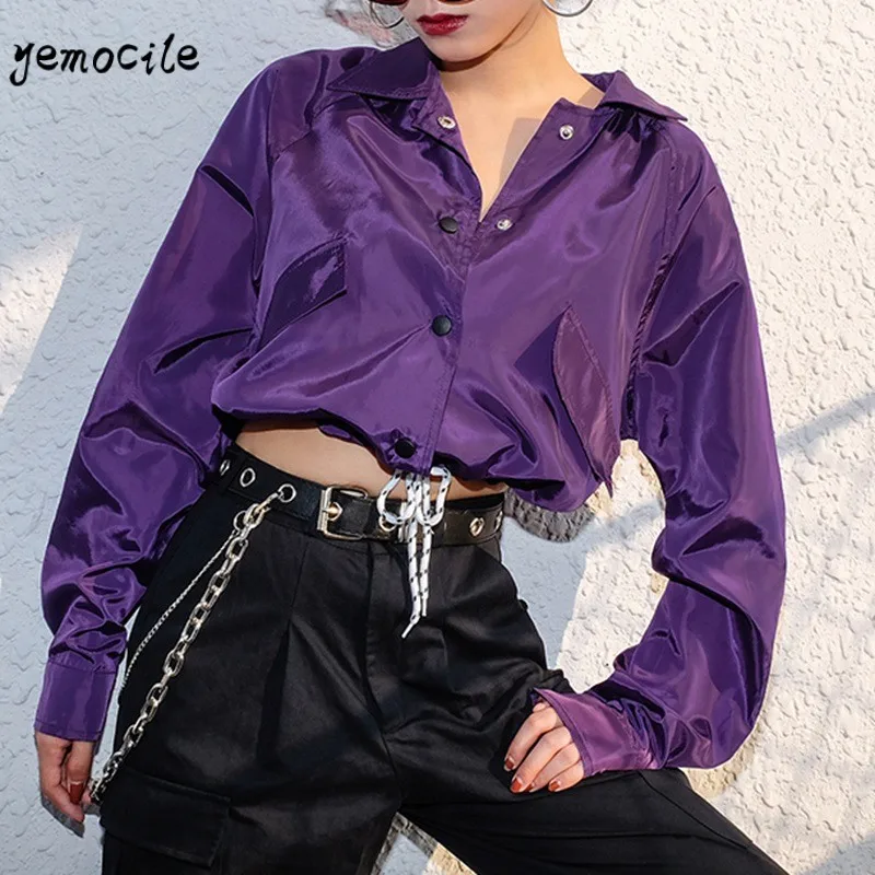 purple cropped windbreaker