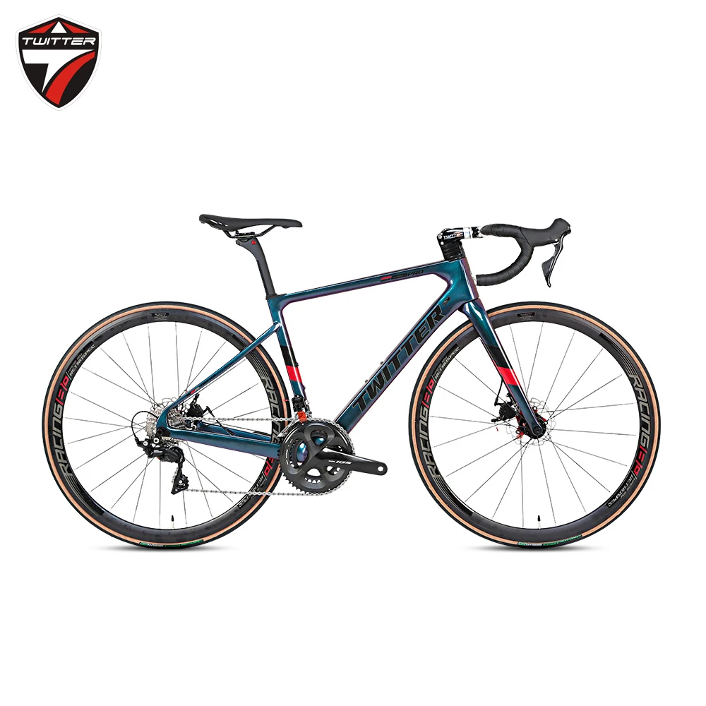 Twitter carbon road bike 700C disc brake road Carbon Bicycle with 105/R7000 22 Speed bike inner cable route holographic Twitter carbon road bike 700C disc brake road Carbon Bicycle with 105/R7000 22 Speed bike inner cable route holographic