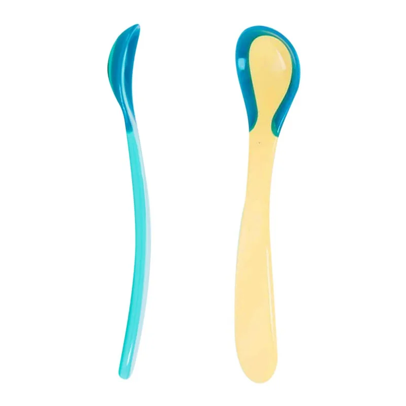 2Pcs Set D Набор из 2 предметов, безопасная ПП Детская посуда, гнущаяся ложка, набор для путешествий, для малышей, детей, для кормления, тренировочная ложка, легкое сцепление, термостойкая - Цвет: 2Pcs Set D