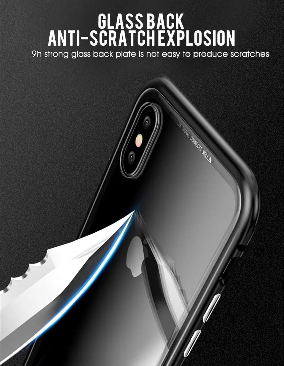 Чехол из закаленного стекла с магнитной адсорбцией для iPhone 11 Pro X XR XS Max металлический противоударный чехол для iPhone 6 6S 7 8 plus задняя крышка