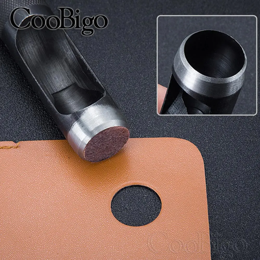 Description Picture 4 of item1 Piece Metal Puncher Round Punch Hole Mold Die Cutter for Punching Eyelet Rivet Belt Sewing Craft Leather Working Tools 1-25mm