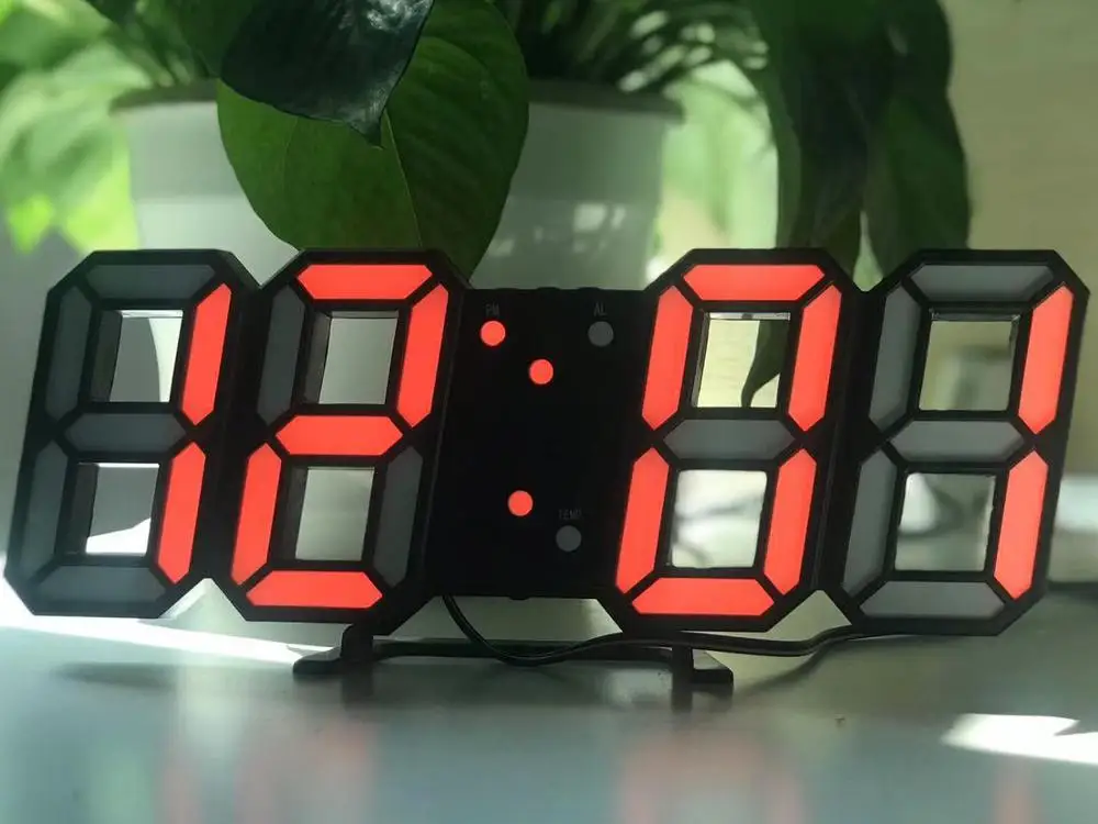 Цифровой будильник времени Мини светодиодный настенные часы WithTime портативные цифровые часы ночной Светильник Волшебные часы - Цвет: Red2