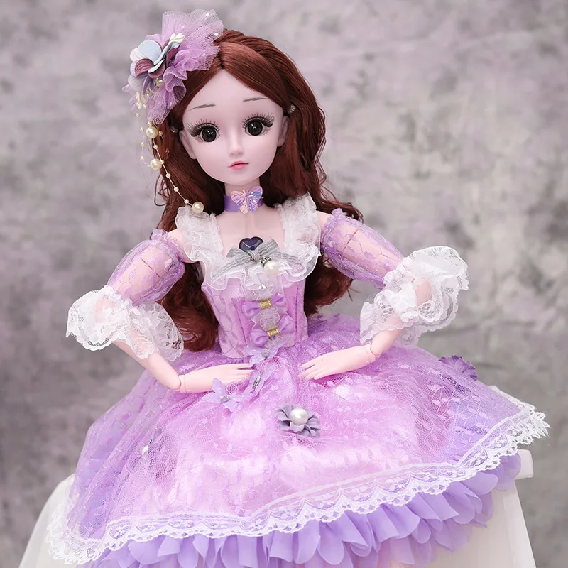 60 см BJD кукла с платьем принцессы 1/3 большие куклы 18 шарнирных кукол с одеждой обувь парик для макияжа подарок для девочек AT91 - Цвет: Doll G