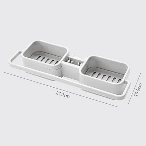 Newest Storage Organizer for Kitchen Sink Faucet Sponge Soap Cloth Drain Rack Holder Shelf No Drills Required