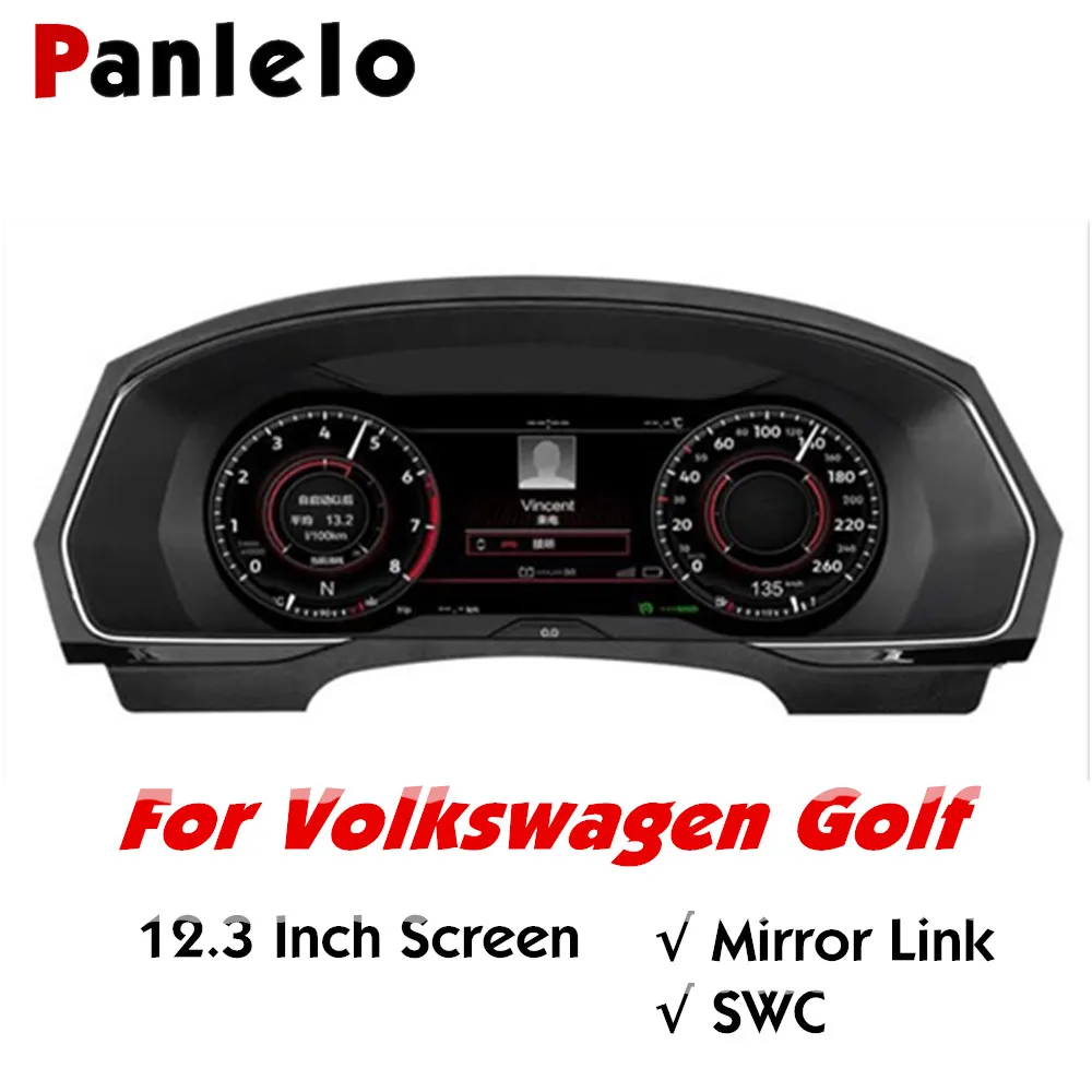 Best Panlelo Instrument Panel 12.3" Navigator with Intelligent Full Liquid Crystal Instrument for Volkswagen Golf 2019 Wifi Airplay 0