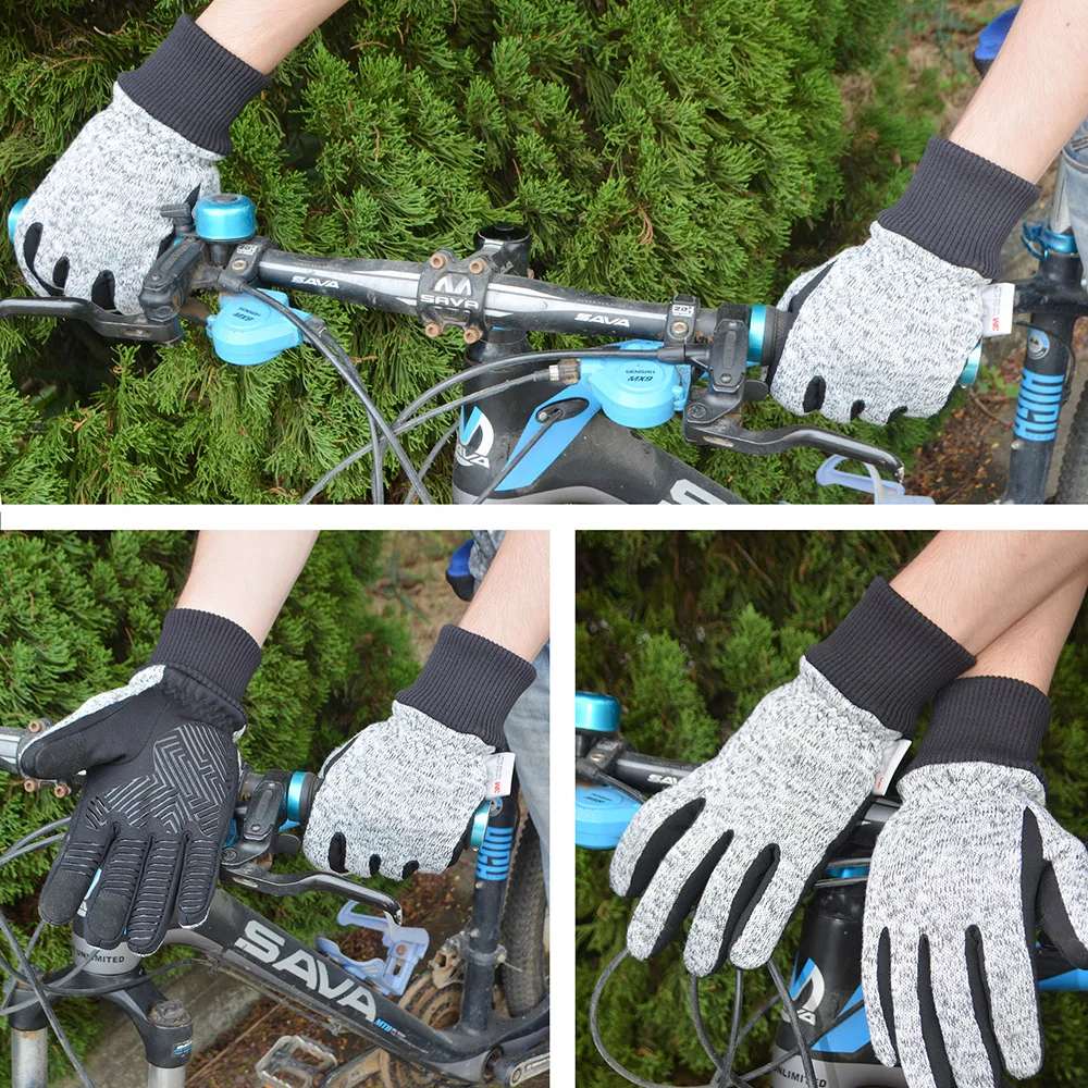 MOREOK 3M Thinsulate ветрозащитные вязаные зимние велосипедные перчатки с сенсорным экраном, противоскользящие велосипедные теплые велосипедные перчатки для мужчин и женщин