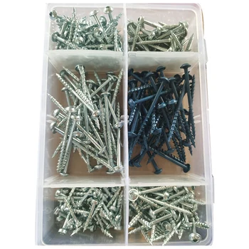 

6 Sets of Square Groove Washers Head Wash Tail Thick Tooth Wood Screw Kit