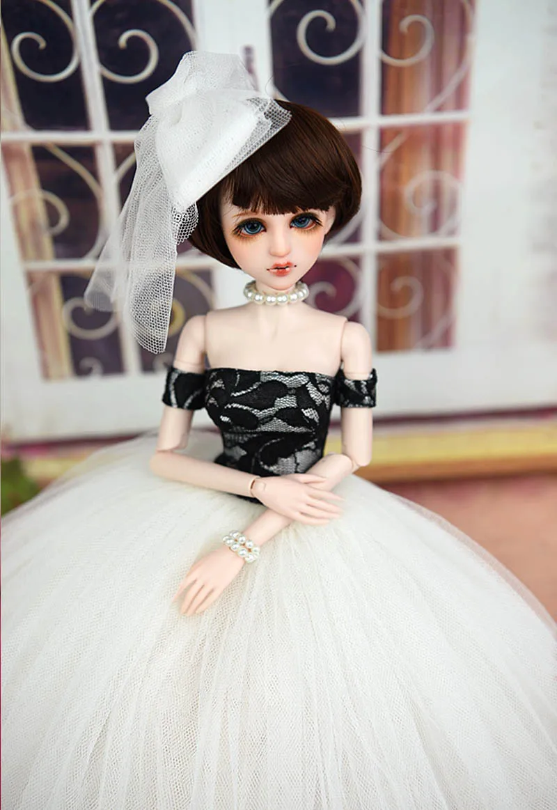 Кукольная одежда, платье и фата, свадебное платье для BJD 1/4, кукольная одежда, вечернее платье, праздничная одежда для 45-50 см, кукла Синьи, наряды для детей