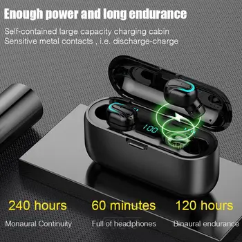 

LED Power Display TWS Bluetooth 5.0 Wireless Earphone Handfree Headset Waterproof 8D Stereo Sound Headsets For Mobile Phone