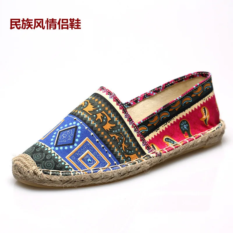 

MEN'S Canvas Shoes 2019 Slip-on MEN'S SHOES Couples Shoes Fisherman Shoes Espadrille Handmade Straw Ethnic-Style