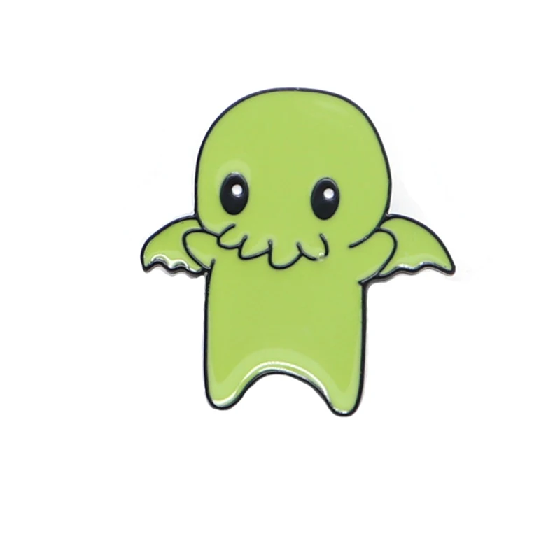 Зеленый монстр, брошь, Cthulhu, эмаль, булавка для женщин, значок на лацкане, булавка, украшение для рюкзака, поп-культура, заколки на шляпу, для сумки, для обуви, булавки A121