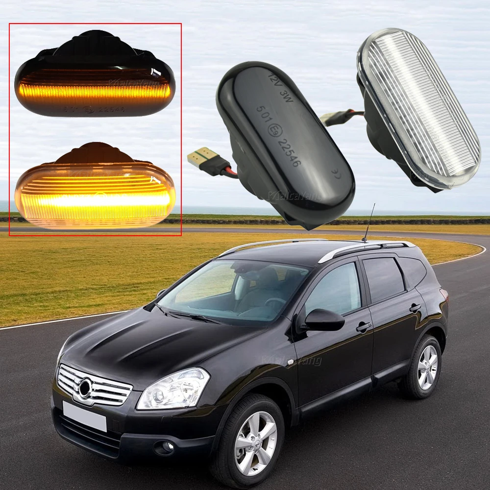 Sequential Flashing LED Turn Signal Side Marker Light For Nissan Xterra Versa Livina Qashqai J10 Armada Pathfinder R51 NP300. 