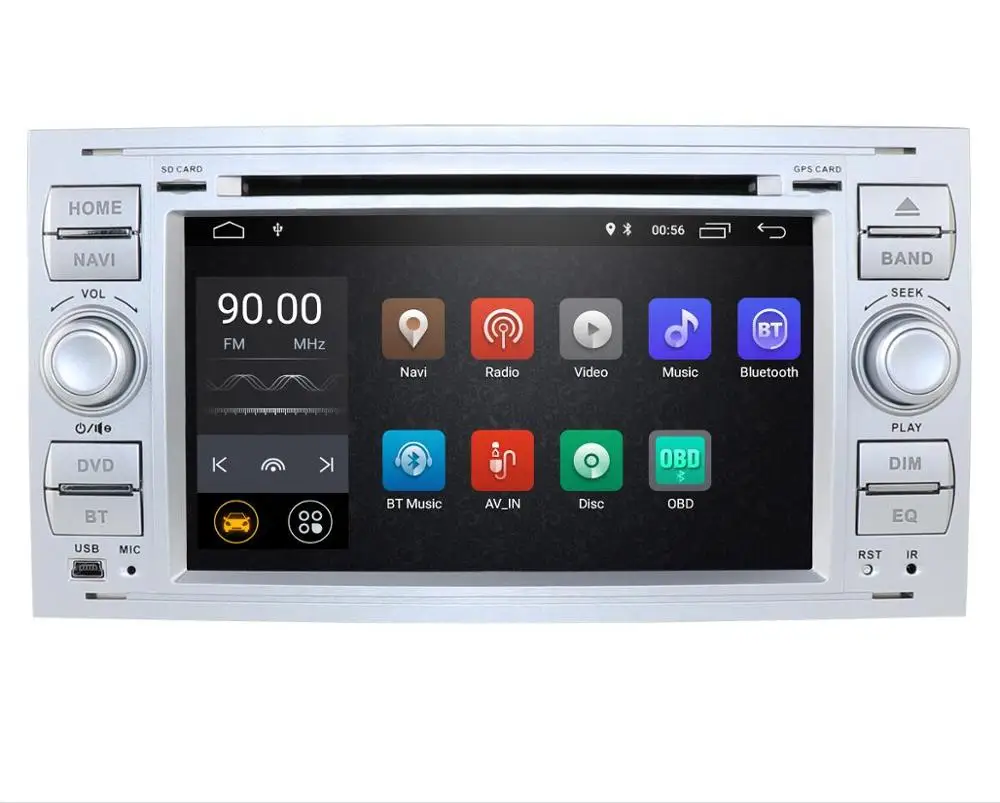 Ips 2 din Android 9,0 4G Автомобильный DVD gps для Ford Mondeo S-max Focus C-MAX Galaxy Fiesta Transit Fusion подключение kuga dvd-плеер SWC - Цвет: silver