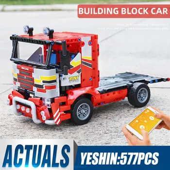 

Technic Remote Control The Transport Truck with Motor Parts MOC Building Blocks Kits Kids Christmas Car Toys